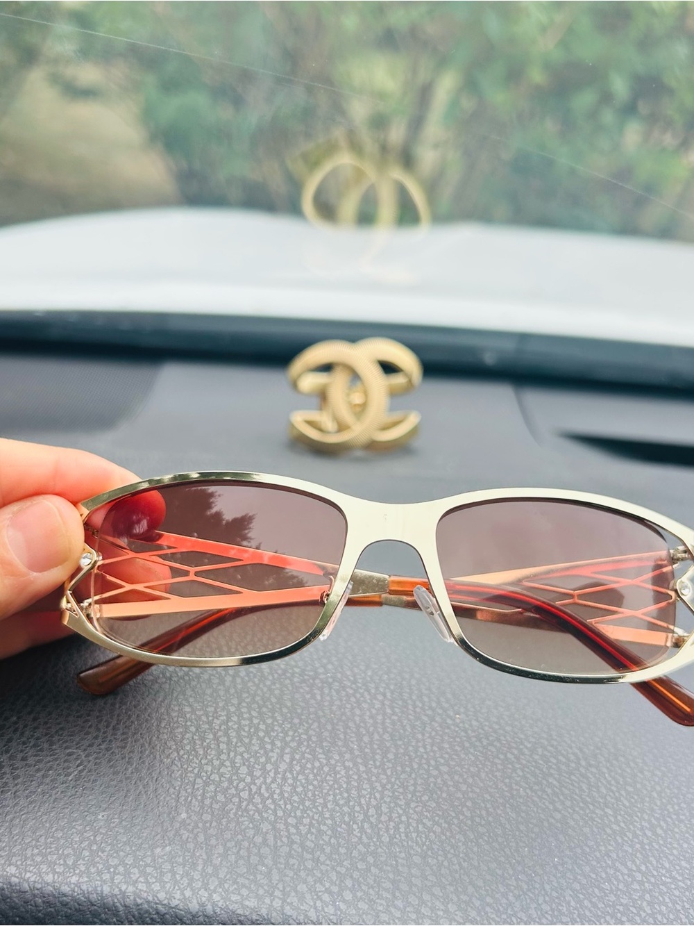 Gold Frame Brown Lens Women's Fashion Sunglasses